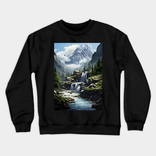 Mountain River Landscape Nature Photography Crewneck Sweatshirt